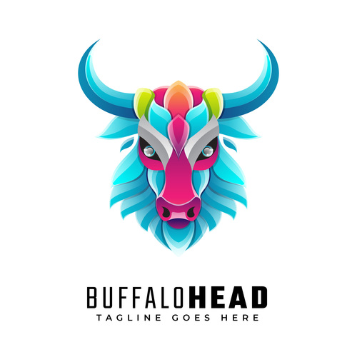 Buffalo colorful logo vector