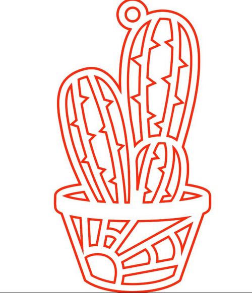 Cactus laser cut plant vector