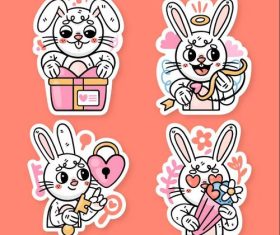 Cartoon cute rabbit vector
