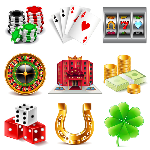 Casino icons realistic vector