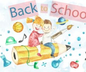 Children and computers back to school background vector