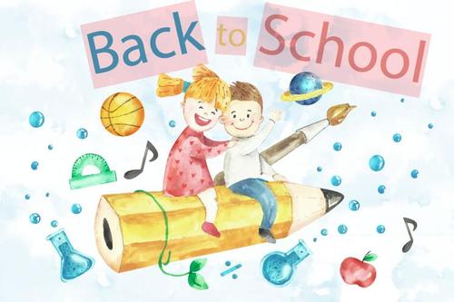 Children and computers back to school background vector