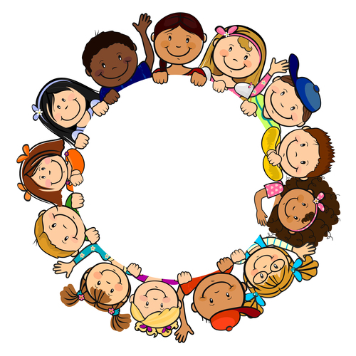 Children in circle vector