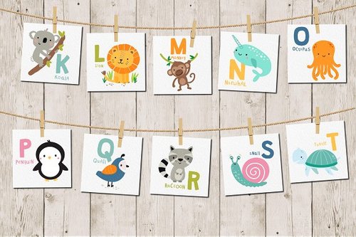 Children learn letter illustration vector