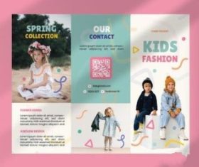 Childrens clothing fashion brochure vector