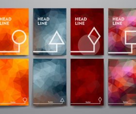 Colorful polygonal abstract background cover design vector
