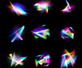 Crystal rainbow light effect vector