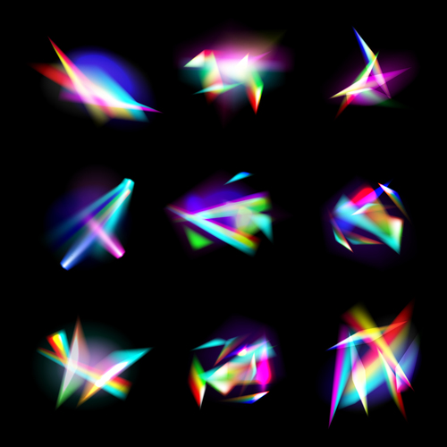 Crystal rainbow light effect vector