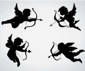 Cupid silhouette vector