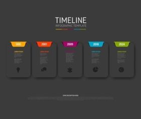 Dark Timeline template vector