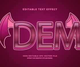 Demon text effect vector