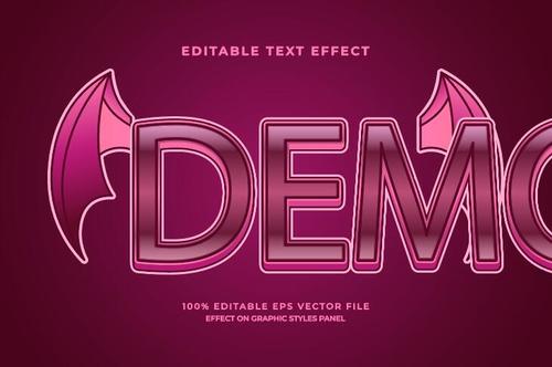 Demon text effect vector