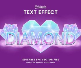Diamond text effect vector