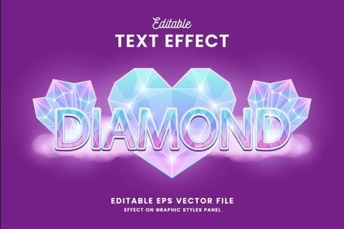 Diamond text effect vector