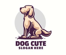 Dog cute logo designs vector