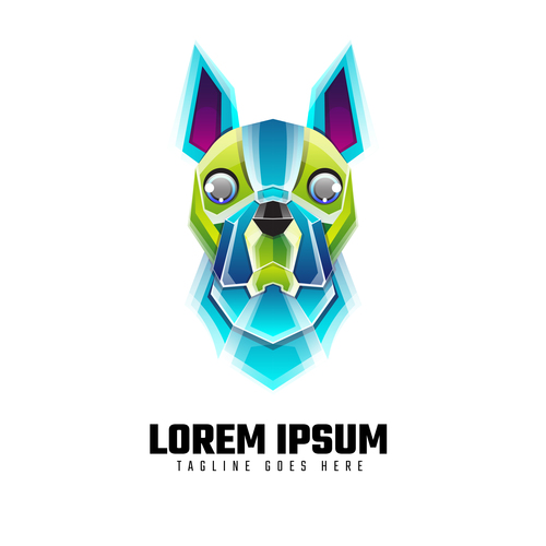 Dog gradient logo vector