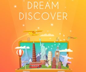 Explore dream discover travel vector