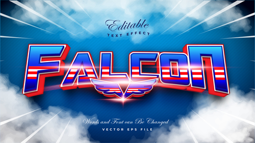 Falcon 3d style text effect vector