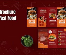 Fast food trifold brochure vector