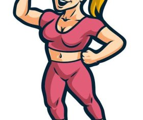 Fitness trainer women cartoon vector