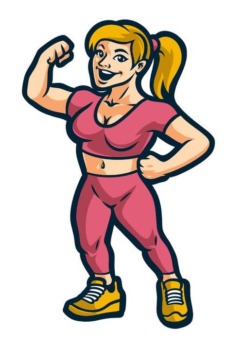 Fitness trainer women cartoon vector