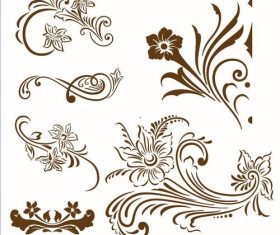 Flowers and leaf with ornamental vector