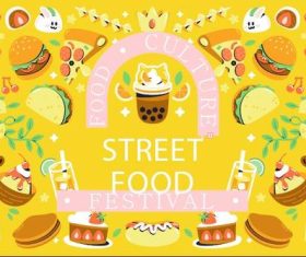 Food culture street food festival vector