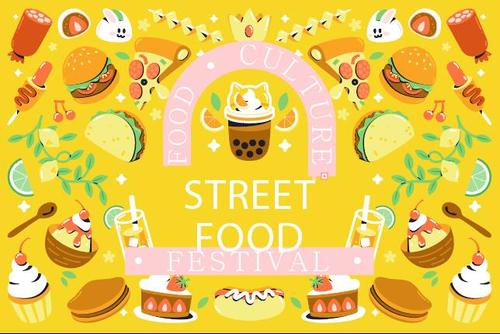Food culture street food festival vector