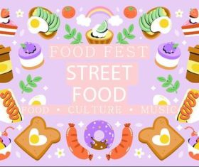 Food festival illustration vector