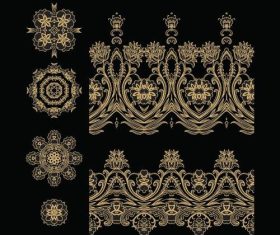 Four different decorative patterns for vector