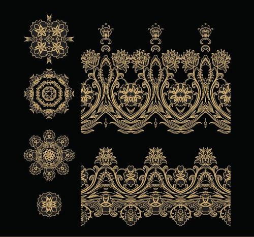 Four different decorative patterns for vector