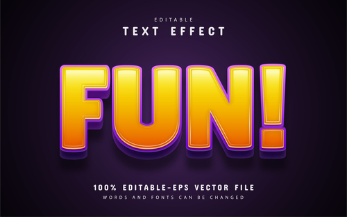 Fun editable 3d text effect vector
