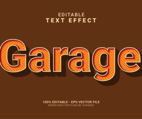 Garage vintage text style effect vector