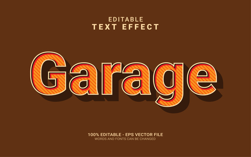 Garage vintage text style effect vector