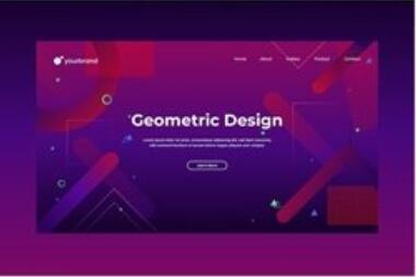 Geometric background landing page vector