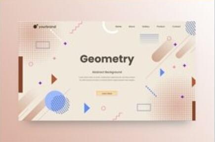 Geometry background landing page vector