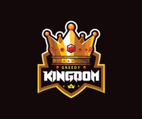 Gold crown logo gaming vector
