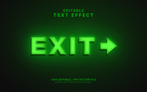 Green light text style effect vector
