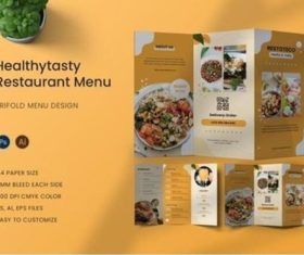 Healtytasty restaurant menu vector