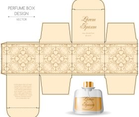Heart shaped pattern background perfume box vector
