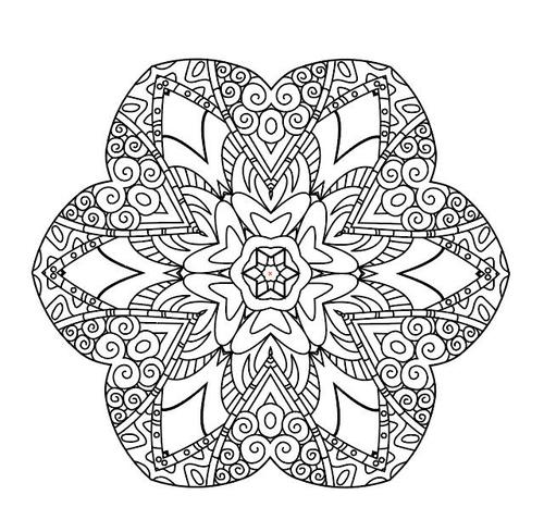 Hexagonal petal mandala pattern vector