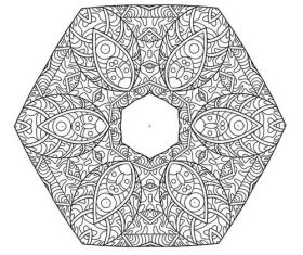 Hollow circle silhouette mandala pattern vector