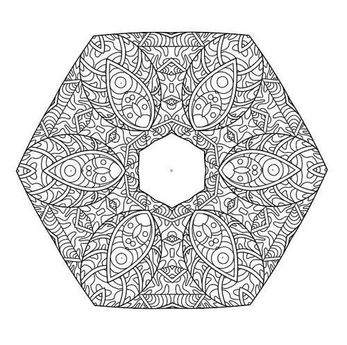 Hollow circle silhouette mandala pattern vector