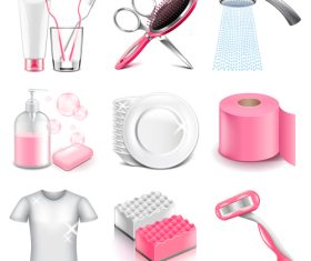 Hygiene icons realistic vector