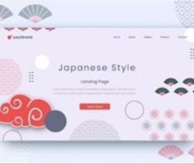 Japanese style landing page vector
