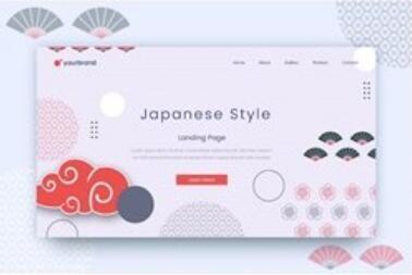 Japanese style landing page vector