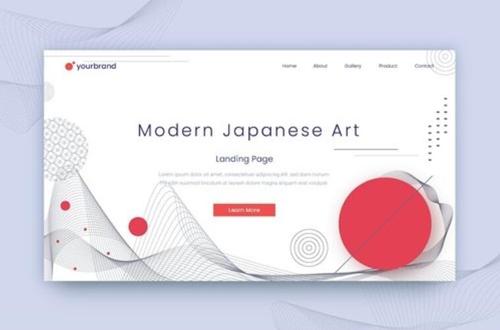 Landing page japanese art vector