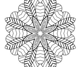 Leaf combination flower mandala art pattern vector