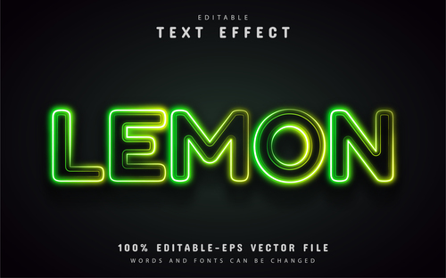 Lemon editable 3d text effect vector