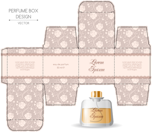 Light colour perfume box vector